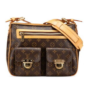 Louis Vuitton Monogram Hudson Shoulder Bag Brown Leather